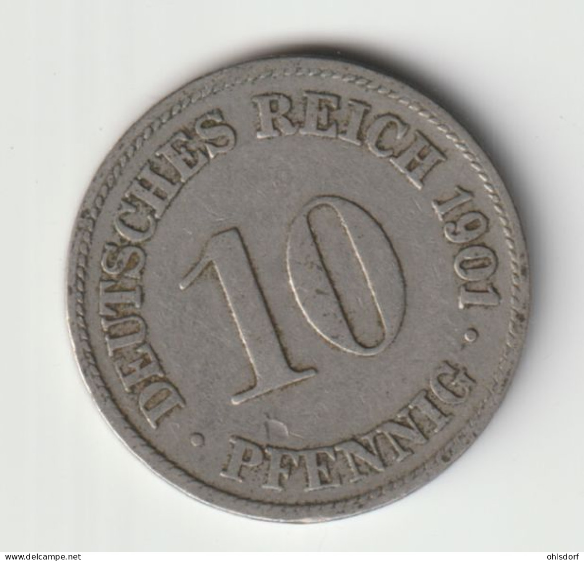 DEUTSCHES REICH 1901 D: 10 Pfennig, KM 12 - 10 Pfennig