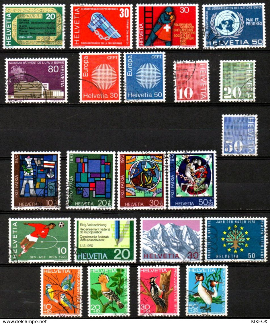 SUISSE,SCHWEIZ,1970,  MI  918 - 939, JAHRGANG KOMPLETT, GESTEMPELT, OBLITERE - Gebraucht