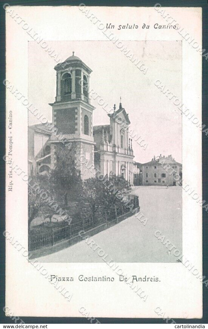 Viterbo Canino Chiesa Piazza Costantino De Andreis PIEGA Cartolina JK1393 - Viterbo