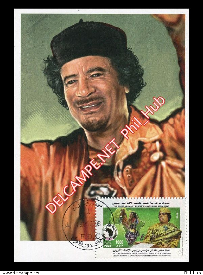 LIBYA 2009 Gaddafi Africa Union Leader (maximum-card) - Libyen