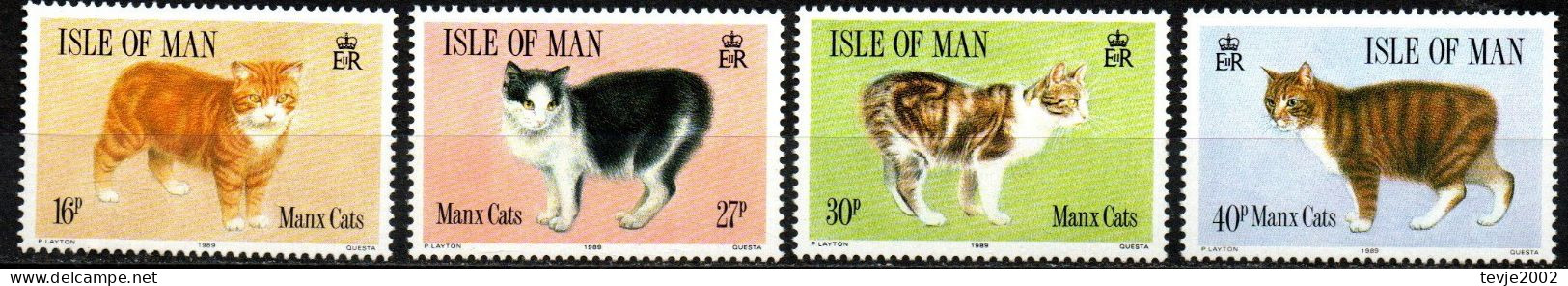 Isle Of Man 1989 - Mi.Nr. 383 - 389 - Postfrisch MNH - Tiere Animals Katzen Cats - Domestic Cats