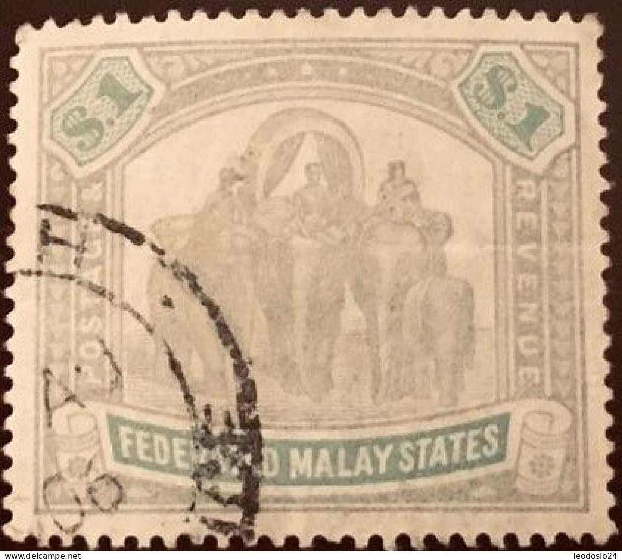 MALAYA FEDERATED MALAY STATES  1926 $1  SG 76a M3369D - Straits Settlements