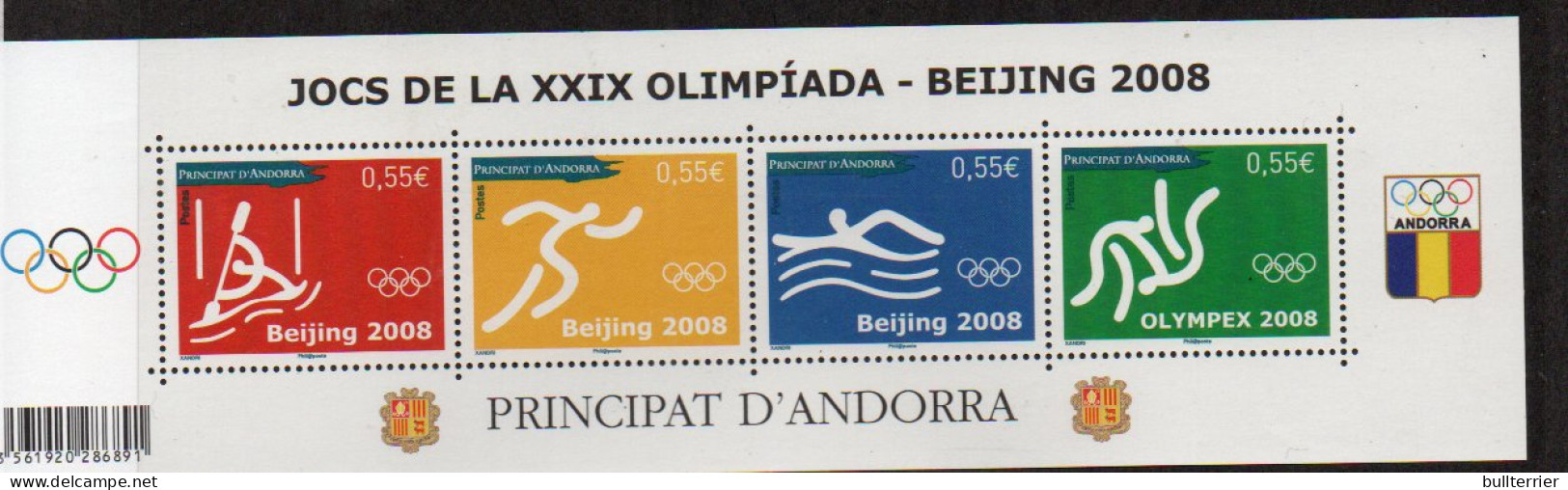 OLYMPICS - FRENCH ANDORRE - 2006 - BEIJING OLYMPICS  S/SH   ( Sg MSF 691)   MINT NEVER HINGED  SG CAT £10.50 - Estate 2008: Pechino