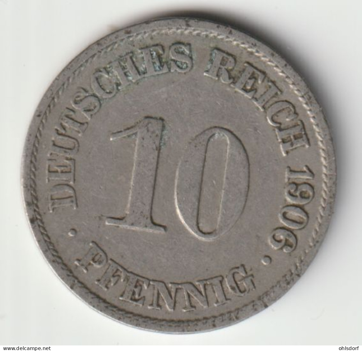 DEUTSCHES REICH 1906 A: 10 Pfennig, KM 12 - 10 Pfennig