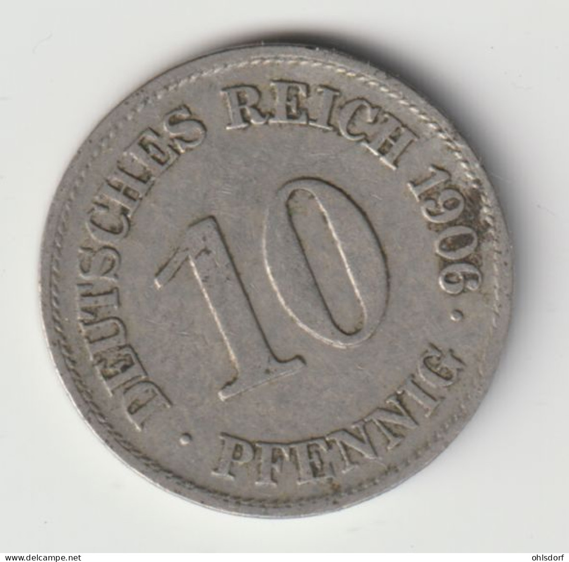 DEUTSCHES REICH 1906 E: 10 Pfennig, KM 12 - 10 Pfennig