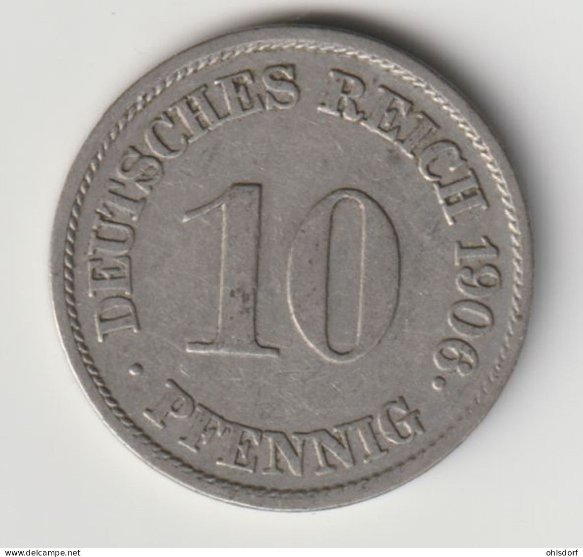 DEUTSCHES REICH 1906 J: 10 Pfennig, KM 12 - 10 Pfennig