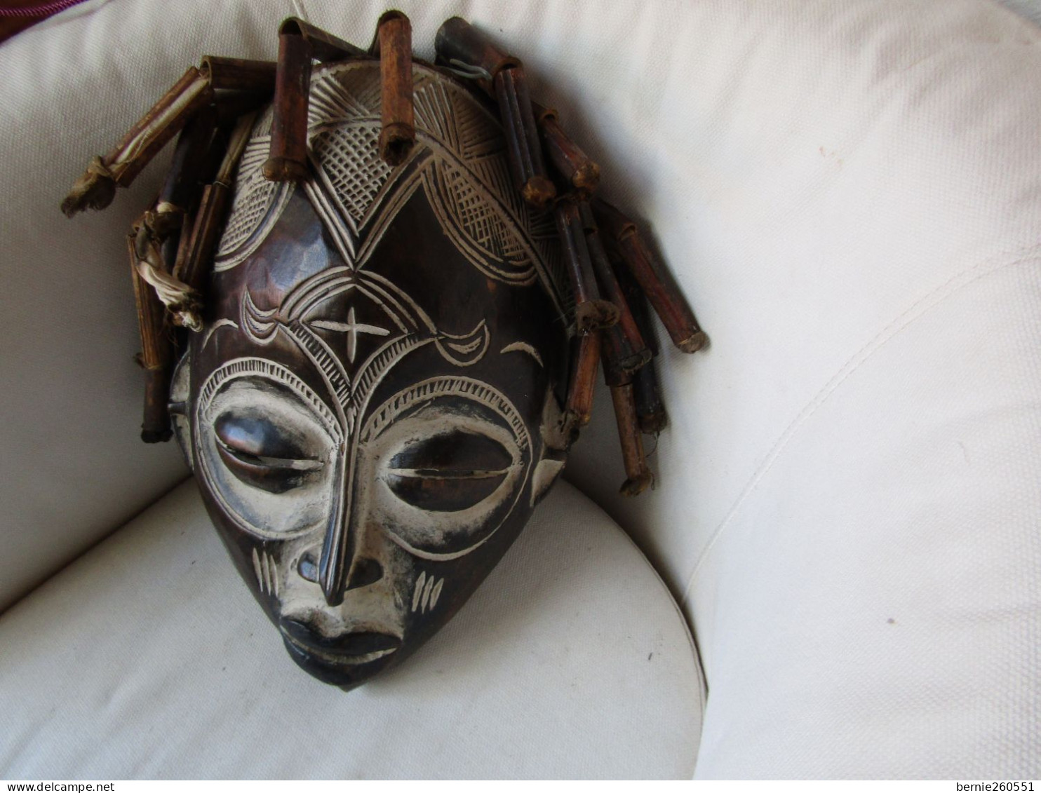 Formidable Masque Africain, Origine Angola - Afrikanische Kunst