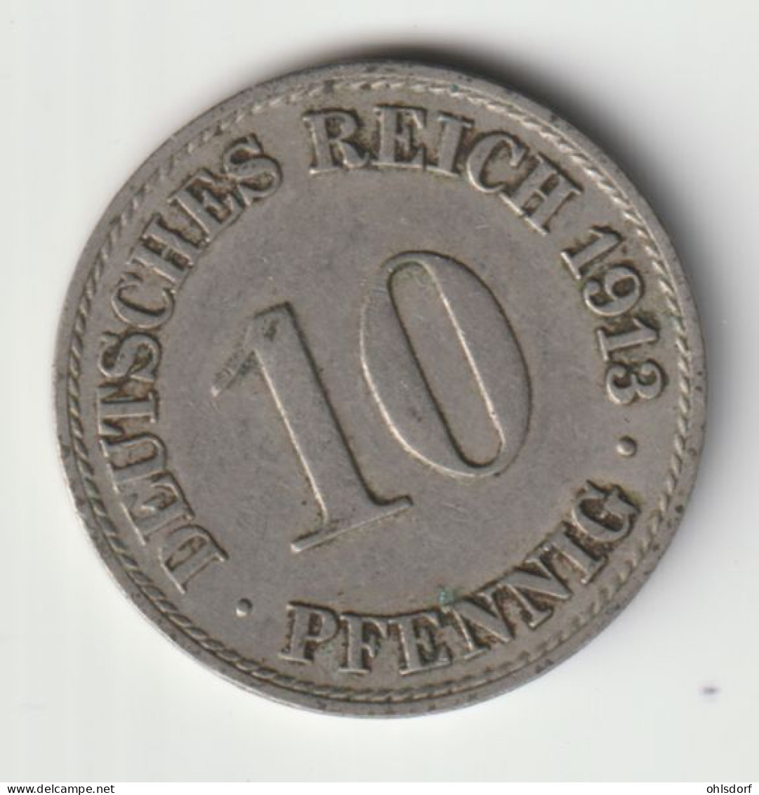 DEUTSCHES REICH 1913 A: 10 Pfennig, KM 12 - 10 Pfennig