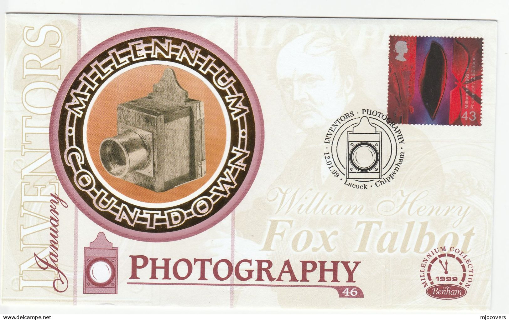 Historic CAMERA Special SILK FDC 1999 PHOTOGRAPHY Stamps Lacock Chippenham GB Cover - Photographie