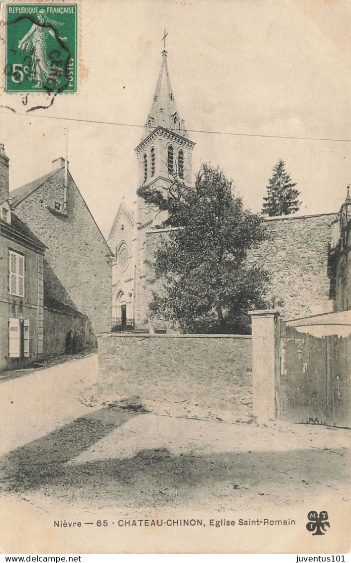 CPA Chateau Chinon-Eglise Saint Romain-65-Timbre     L2846 - Chateau Chinon