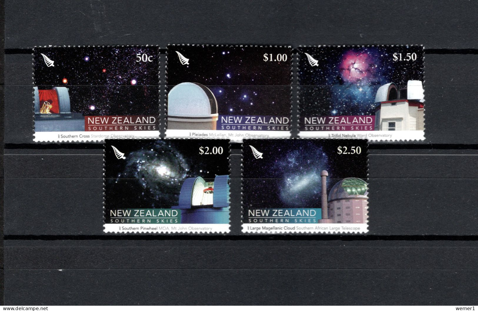 New Zealand 2007 Space, Night Skies Set Of 5 MNH - Oceanía
