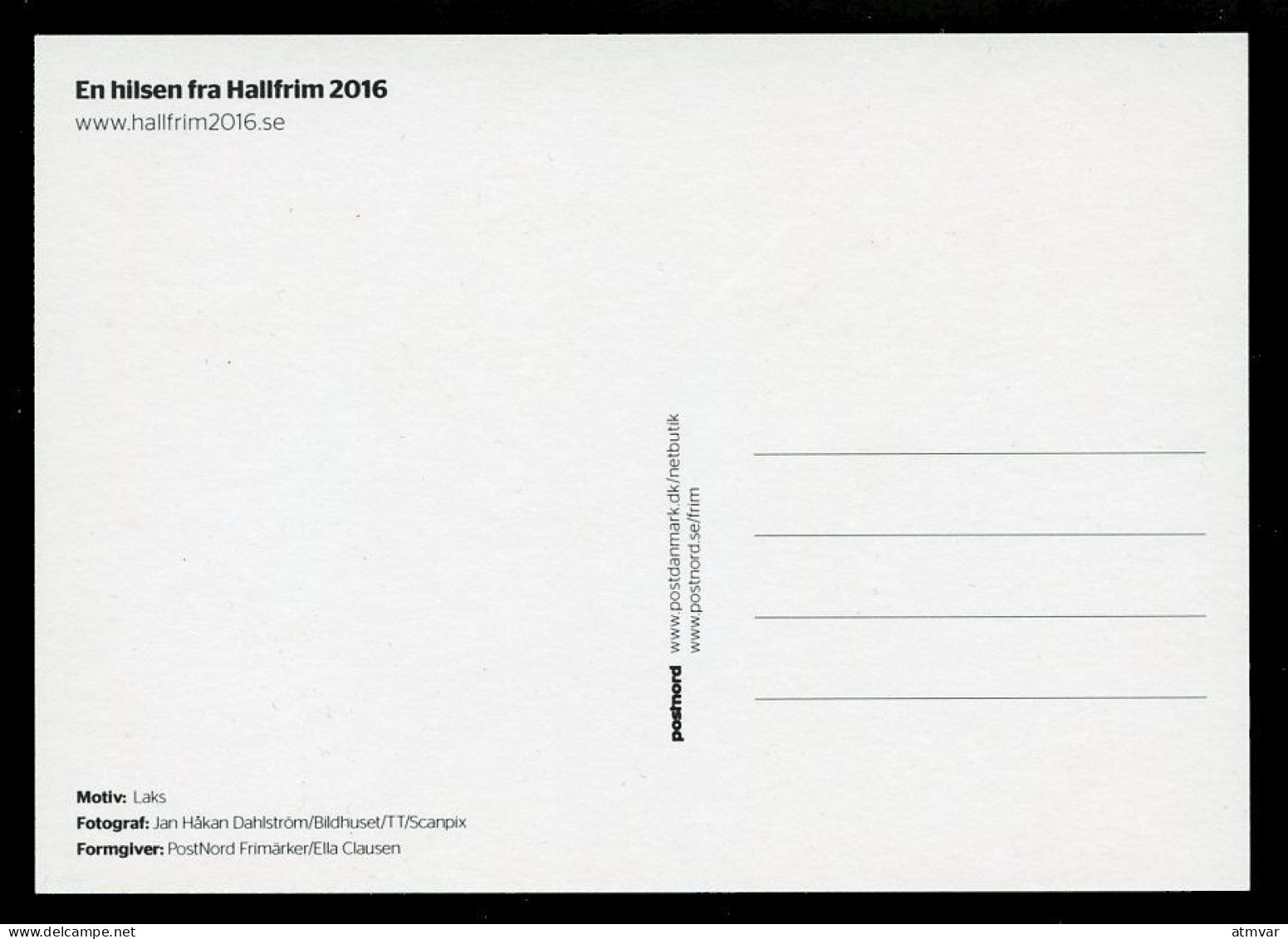 DENMARK (2016) Carte Maximum Card ATM HALLFRIM 2016 - Halmstad - Maximum Card - Salmon, Salmo, Saumon - Machine Labels [ATM]