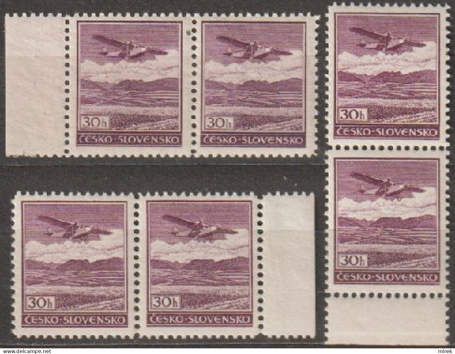 05/ Pof. 0B, Border Pairs - Unused Stamps