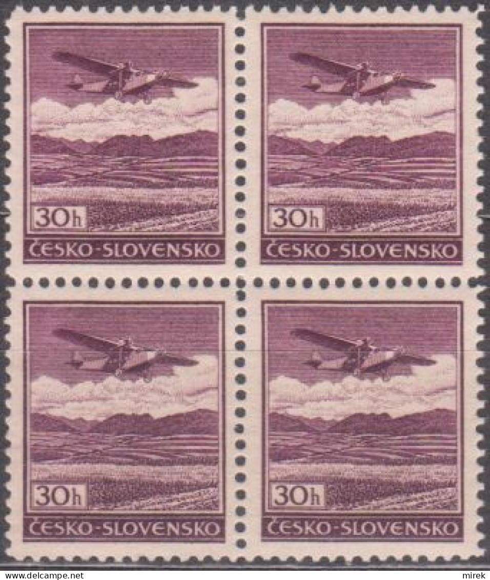 06/ Pof. 0B, 4-block - Unused Stamps