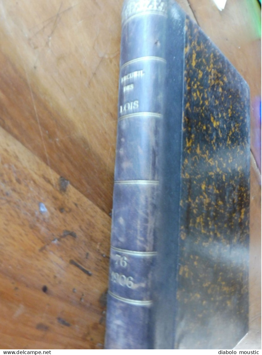 1906  RECUEIL Des LOIS : Fraudes Et Répressions, Explosifs, Code Pénal, Police Sanitaire,  Etc ; Etc - Decretos & Leyes