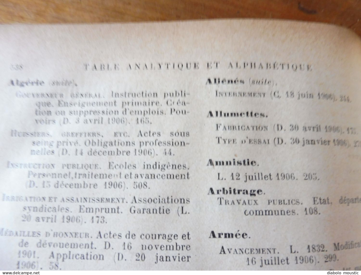 1906  RECUEIL des LOIS : Fraudes et répressions, Explosifs, Code pénal, Police sanitaire,  Etc ; Etc