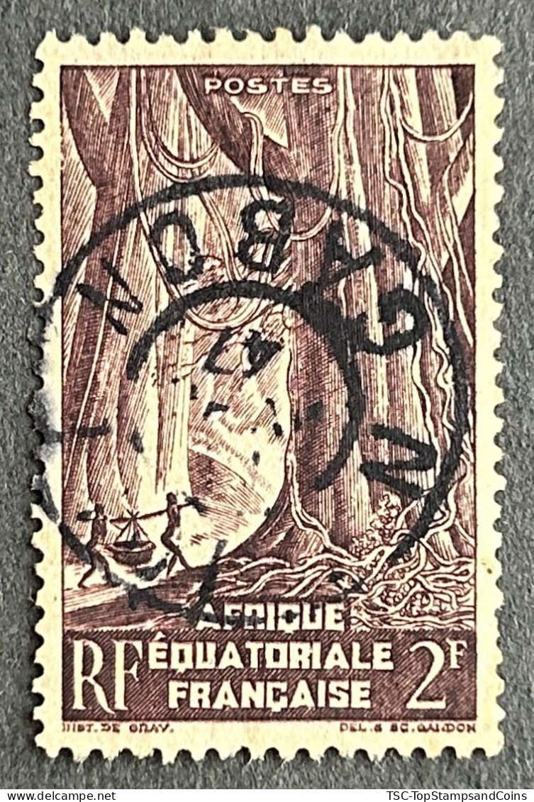 FRAEQ0217U3 - Local Motives - Equatorial Rainforest - 2 F Used Stamp - AEF - 1947 - Usados