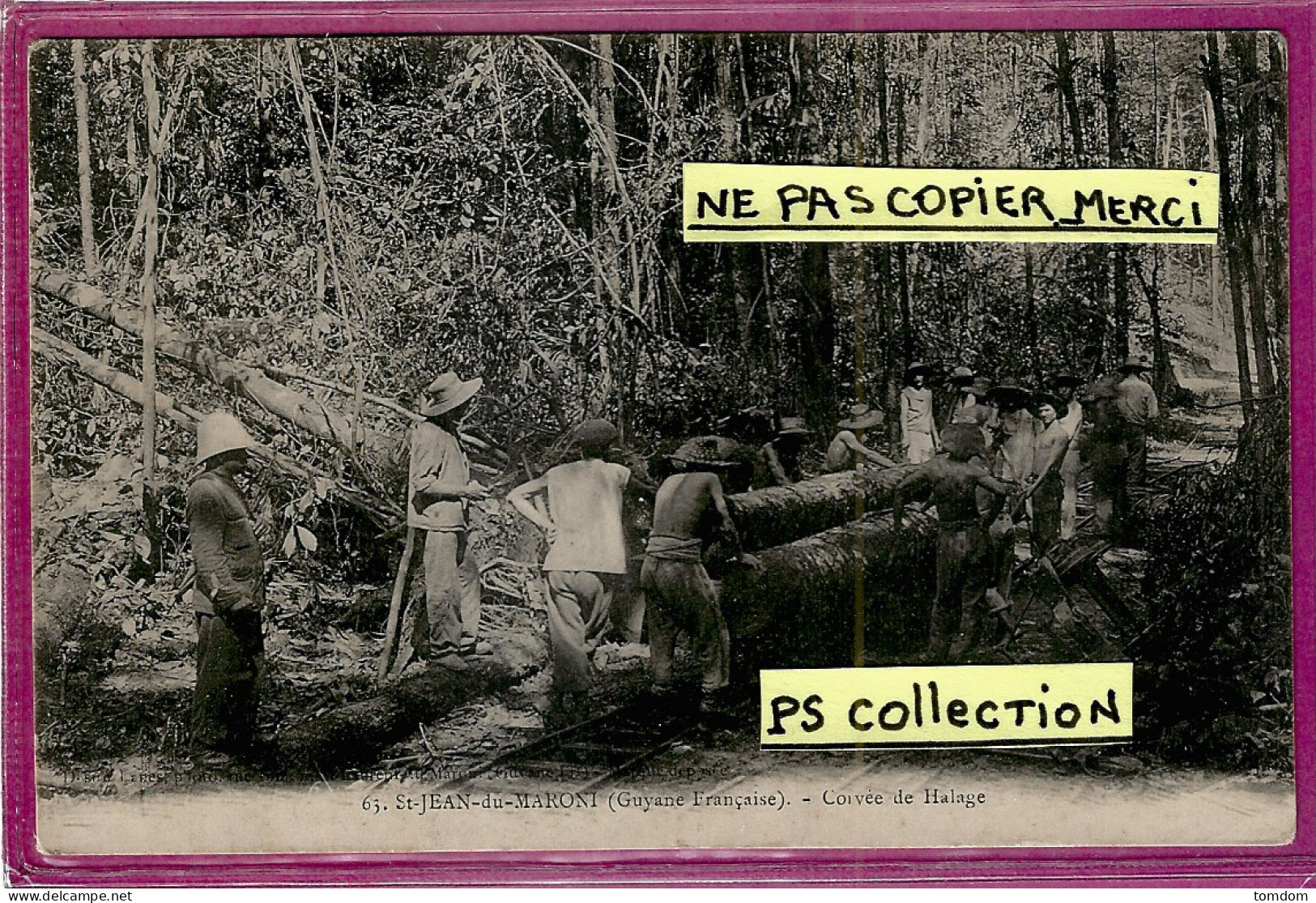 Guyane*** St -jean -du- Maroni -Corvée De Halage N°63 Désiré Lanes (2eme Légende Du Chantier Forestier ) - Autres & Non Classés