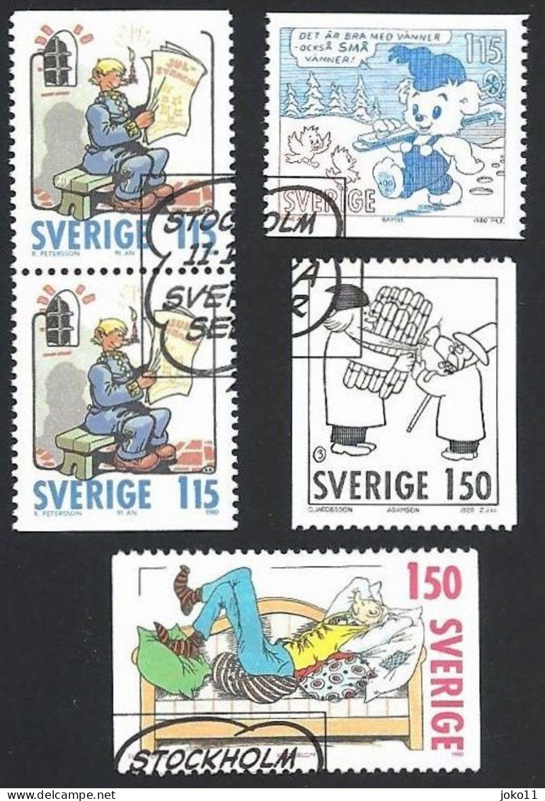 Schweden, 1980, Michel-Nr. 1124-1127 D/D, Gestempelt - Gebruikt