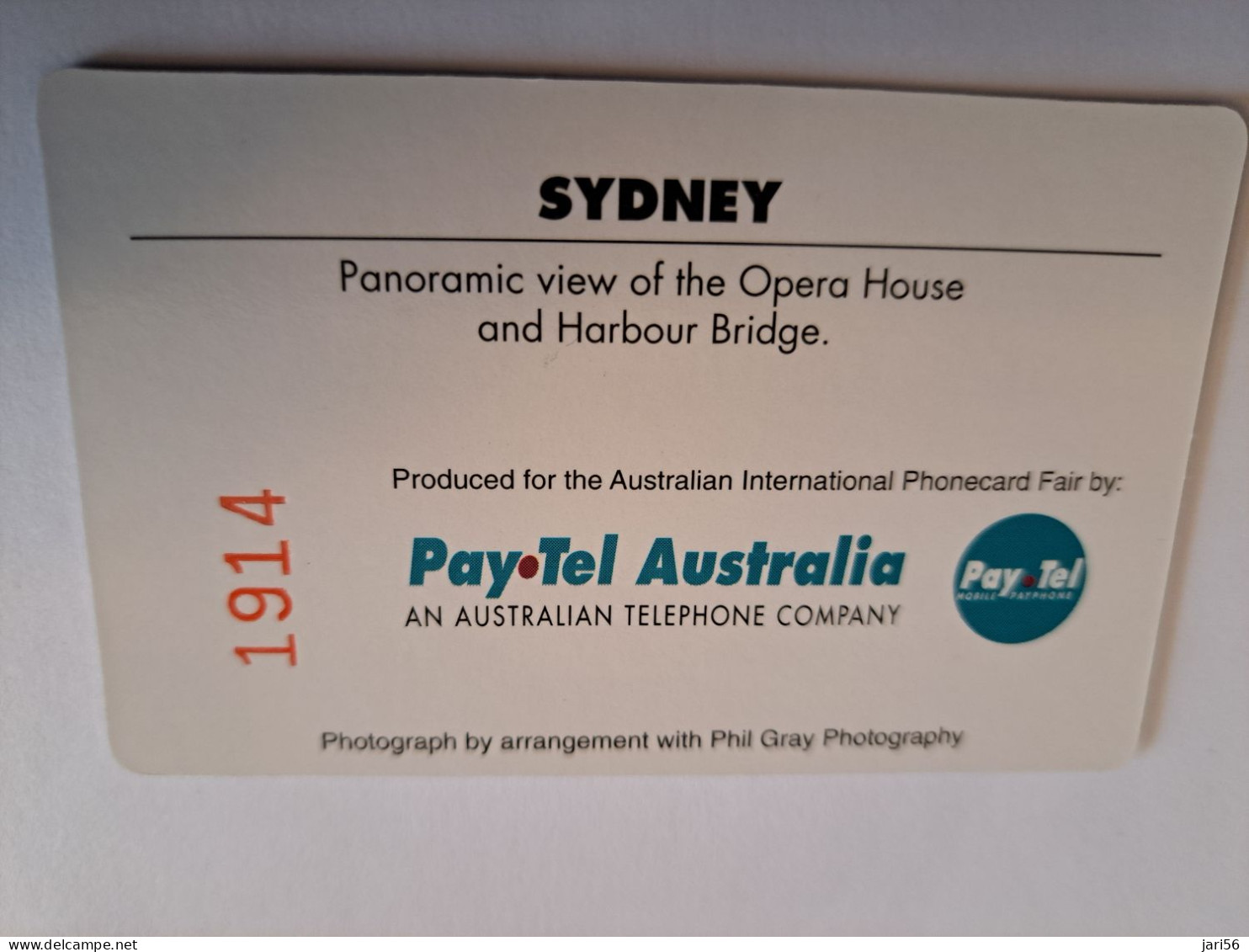 AUSTRALIA / PAY TEL / PHONECARD FAIR / SYDNEY 1994/ SYDNET OPERA HOUSE / NUMBERED CARD       ** 16559** - Australia