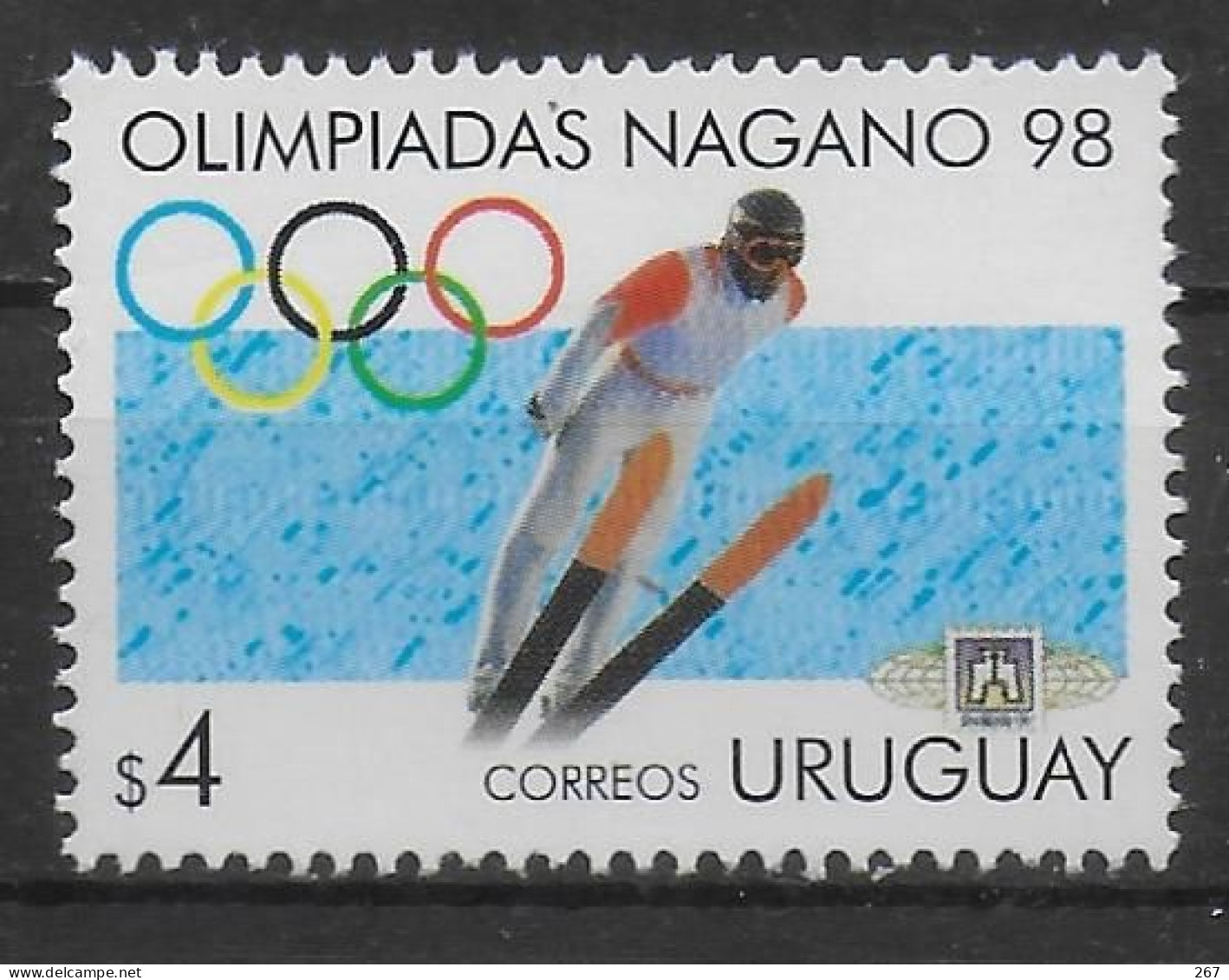 URUGUAY   ( BF 65 )  * *  Jo 1998 Saut A Ski - Ski