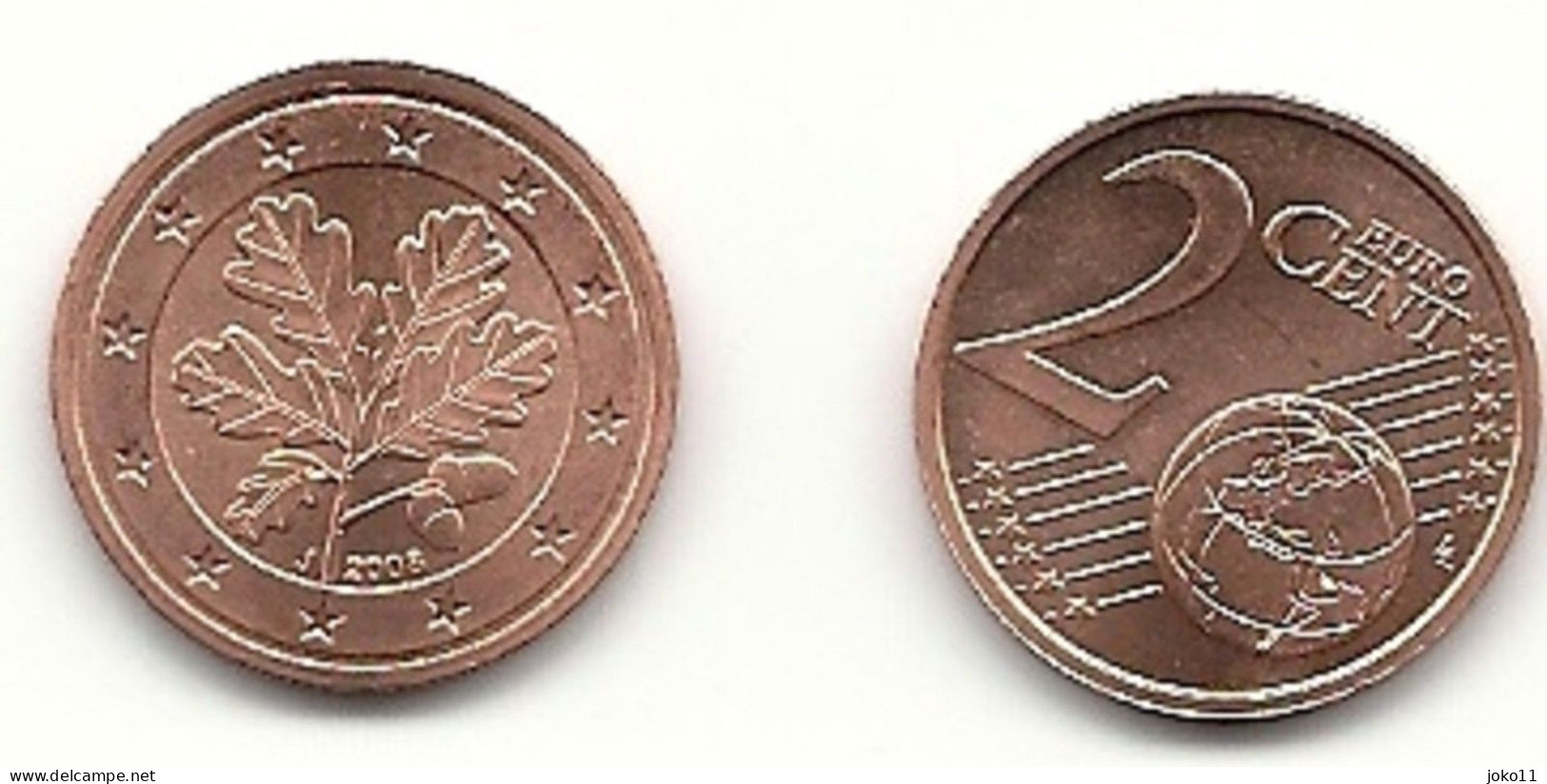 2 Cent, 2008 Prägestätte (J) Vz, Sehr Gut Erhaltene Umlaufmünze - Duitsland