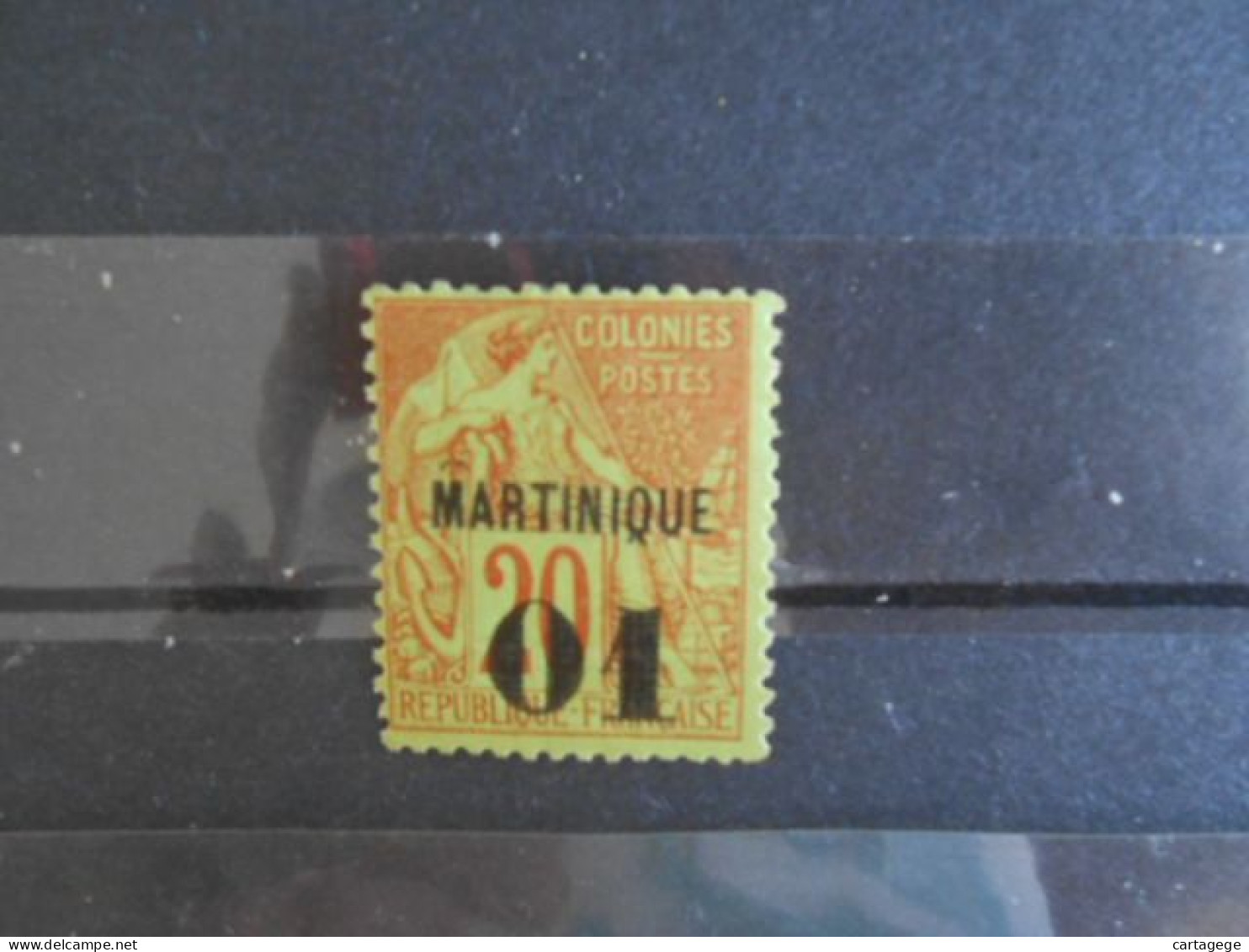 MARTINIQUE YT 3 - 01 C. S.20c. Brique S/vert* - Unused Stamps