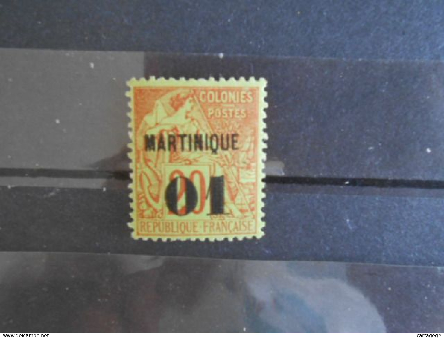 MARTINIQUE YT 3 - 01 C. S.20c. Brique S/vert* - Unused Stamps