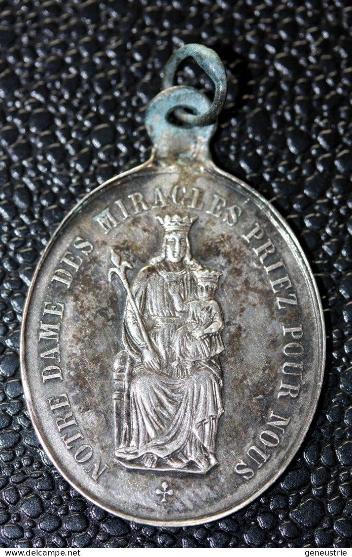 Pendentif Médaille Religieuse Argent 800 Fin XIXe "Saint Omer / Notre-Dame Des Miracles" Religious Medal - Religion &  Esoterik