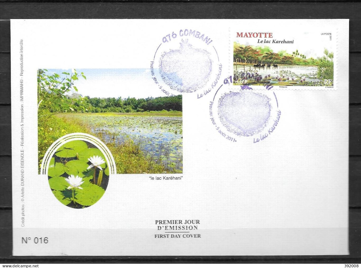 2011 - 254 - FDC - Le Lac Karehani - 16 - Other & Unclassified