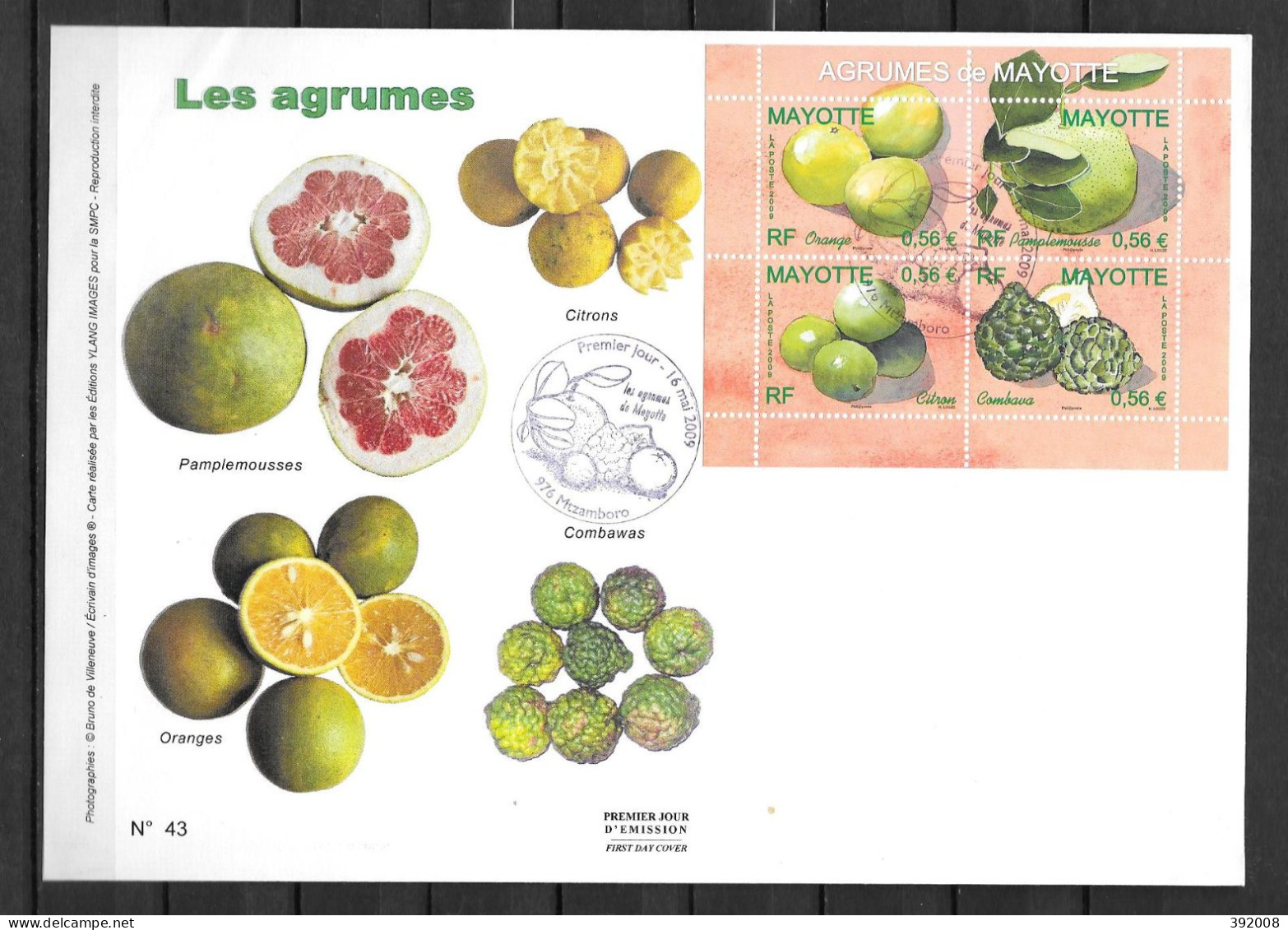 2009 - 224 à 227 - FDC - Les Agrumes De Mayotte - 15 - Other & Unclassified