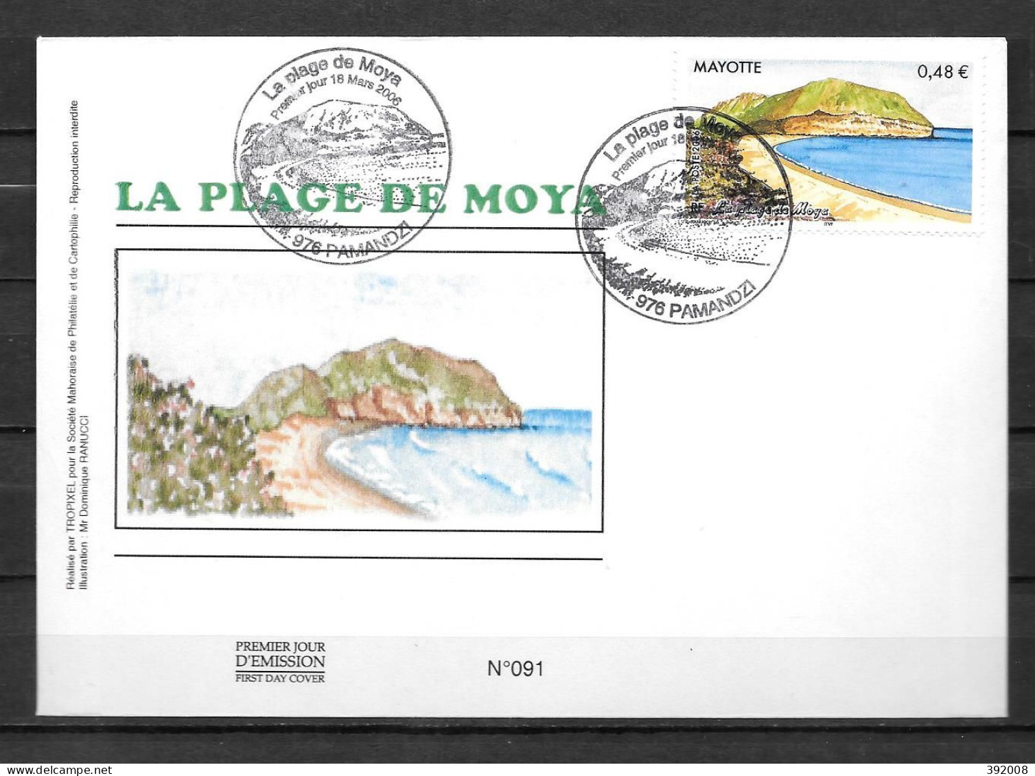 2006 - 187 - FDC - La Plage De Moya - 10 - Sonstige & Ohne Zuordnung