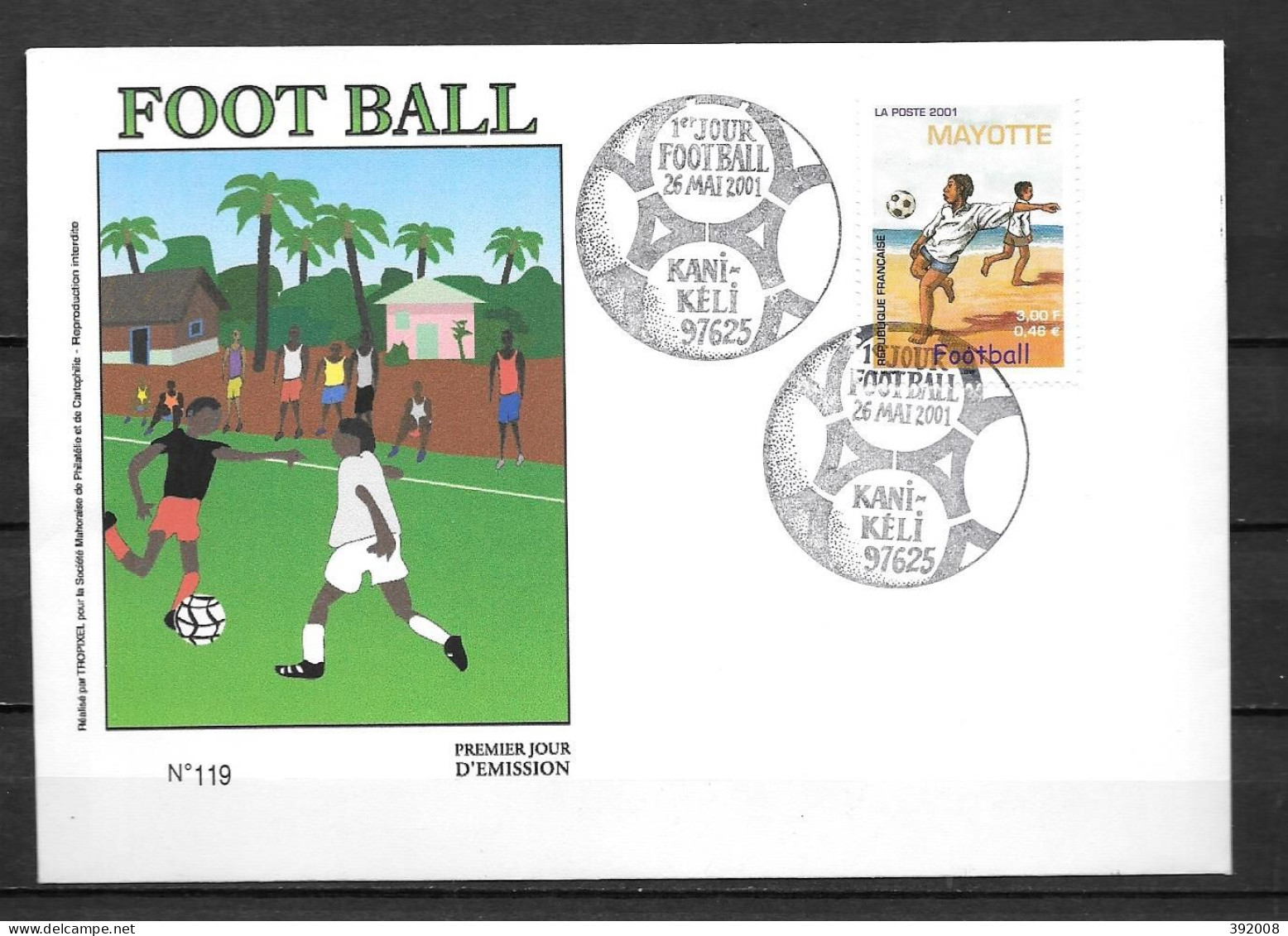 2001 - 101 - FDC - Football - 5 - Sonstige & Ohne Zuordnung