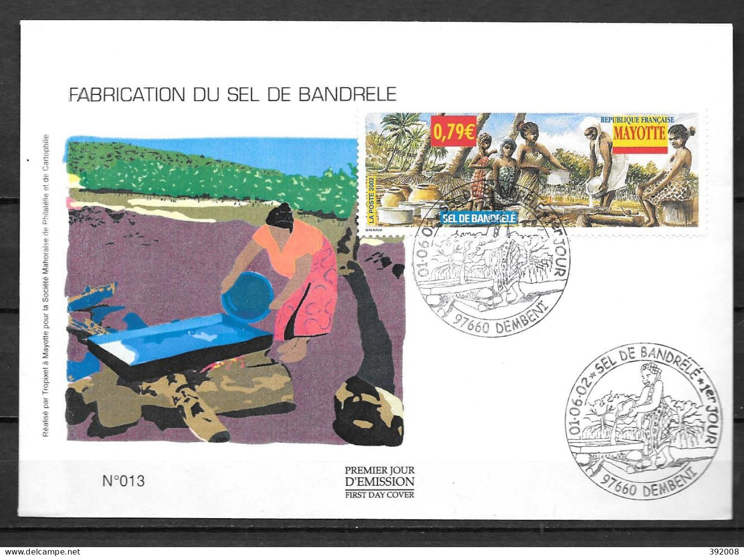 2002 - 130 - FDC - Sel De Bandrélé - 7 - Other & Unclassified