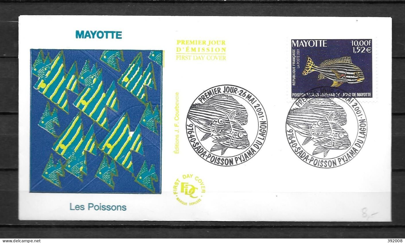 2001 - 102 - FDC - Poissons - 6 - Other & Unclassified