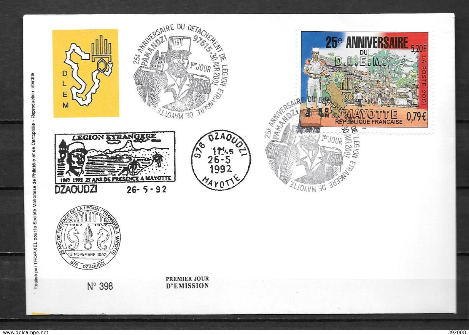 2001 - 103 - FDC - 25 Ans D.L.E.M. - 6 - Other & Unclassified