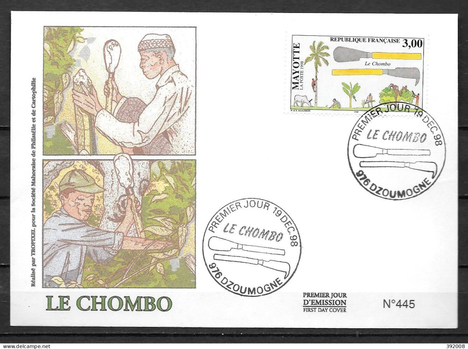 1998 - 61 - FDC - Le Chombo - 2 - Other & Unclassified