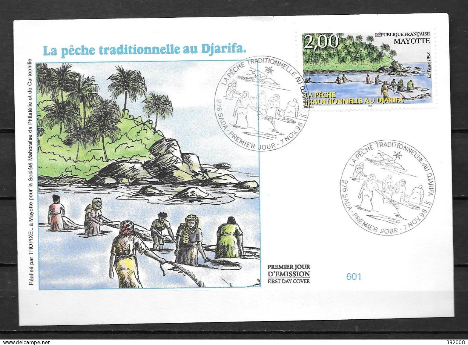 1998 - 59 - FDC - Pêche Traditionnelle Au Djarifa - 2 - Otros & Sin Clasificación