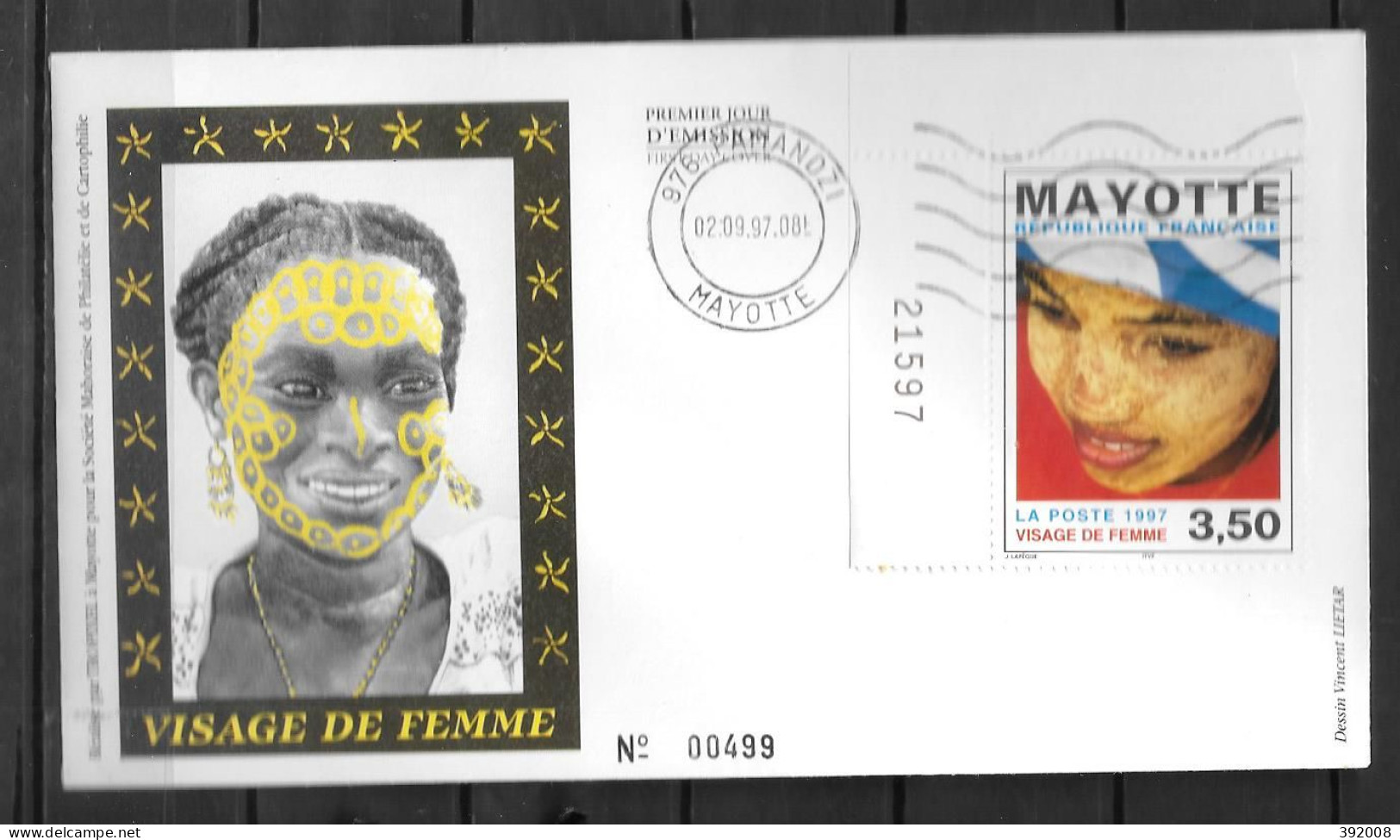 1997 - 47 - FDC - Visage De Femme - 1 - Otros & Sin Clasificación