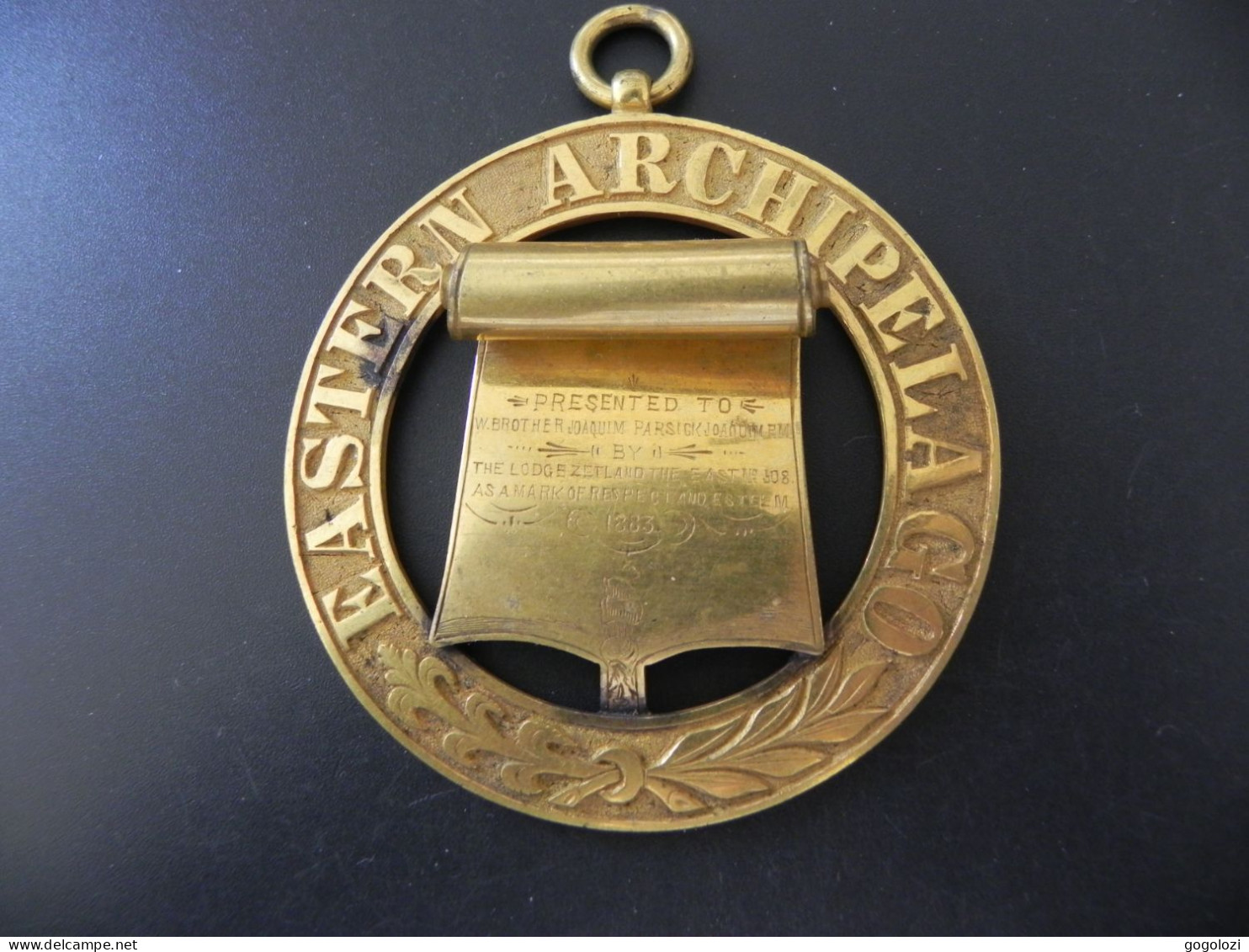 Old Masonic Medal - Singapore - Eastern Archipelago - Lodge Zetland 1883 Presented To Joaquim Parsick - Andere & Zonder Classificatie