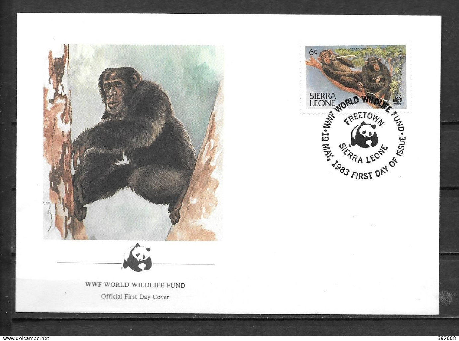 SIERRA LEONE - 1983 - Singes - 1 - FDC