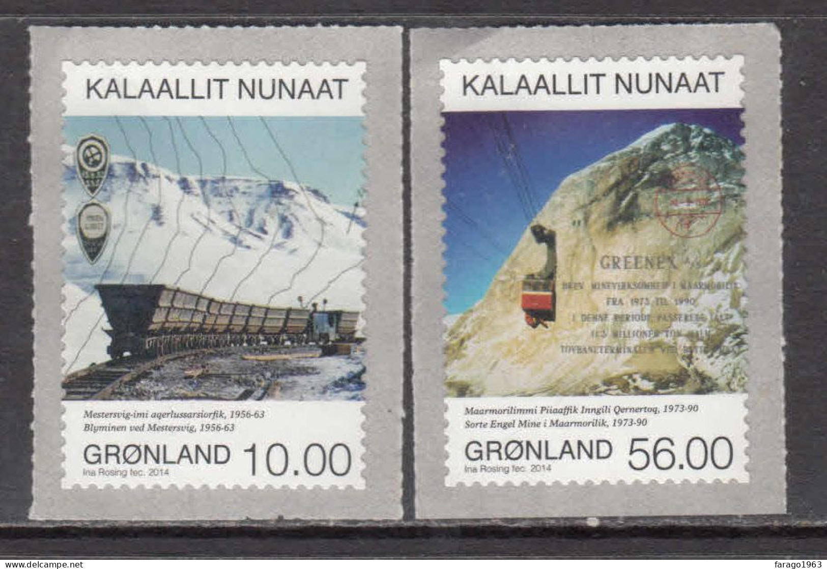 2014 Greenland Mining Complete Set Of 2 MNH @ BELOW FACE VALUE - Unused Stamps