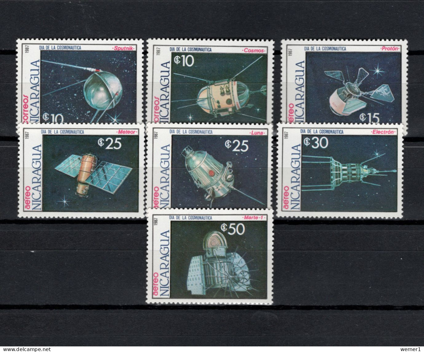 Nicaragua 1987 Space, Set Of 7 MNH - América Del Norte