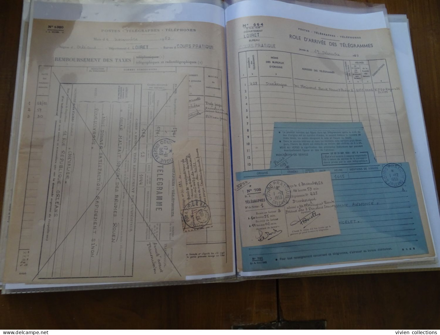 France cours pratique d'instruction d'Orléans 1953/4 et divers + sacs postaux La Poste Deutch Bunderpost aérien