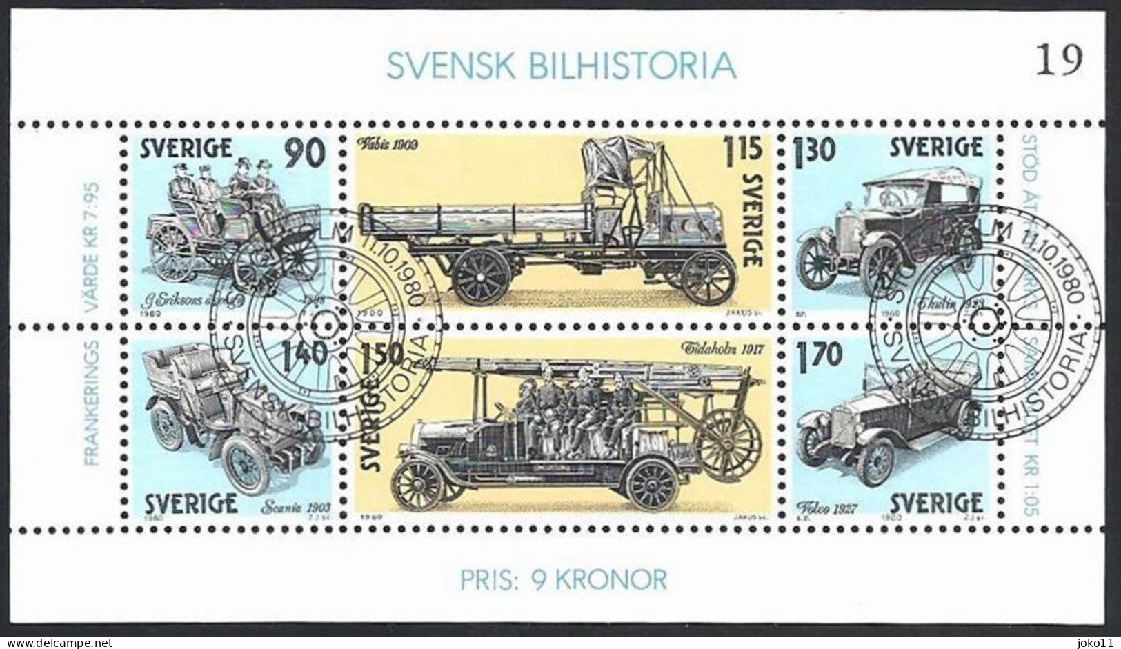 Schweden, 1980, Michel-Nr. 1118-1123 Block 8, Gestempelt - Gebraucht