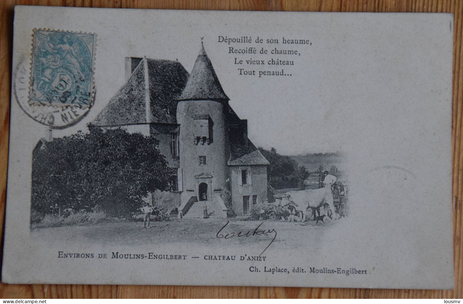 58 : Environs De Moulins-Engilbert - Château D'Anily - Petite Animation - Traces De Points De Colle Au Dos - (n°29029) - Moulin Engilbert