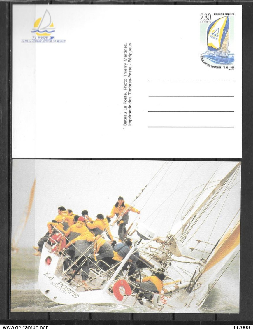 1990 - 2648-CP1 - Course Autour Du Monde à La Voile - 7 - Cartes Postales Repiquages (avant 1995)