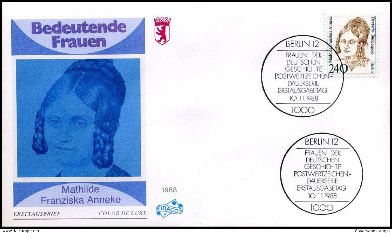 Bundespost Berlin  -  FDC  -  Mathilde Franziska Anneke                             - Andere & Zonder Classificatie