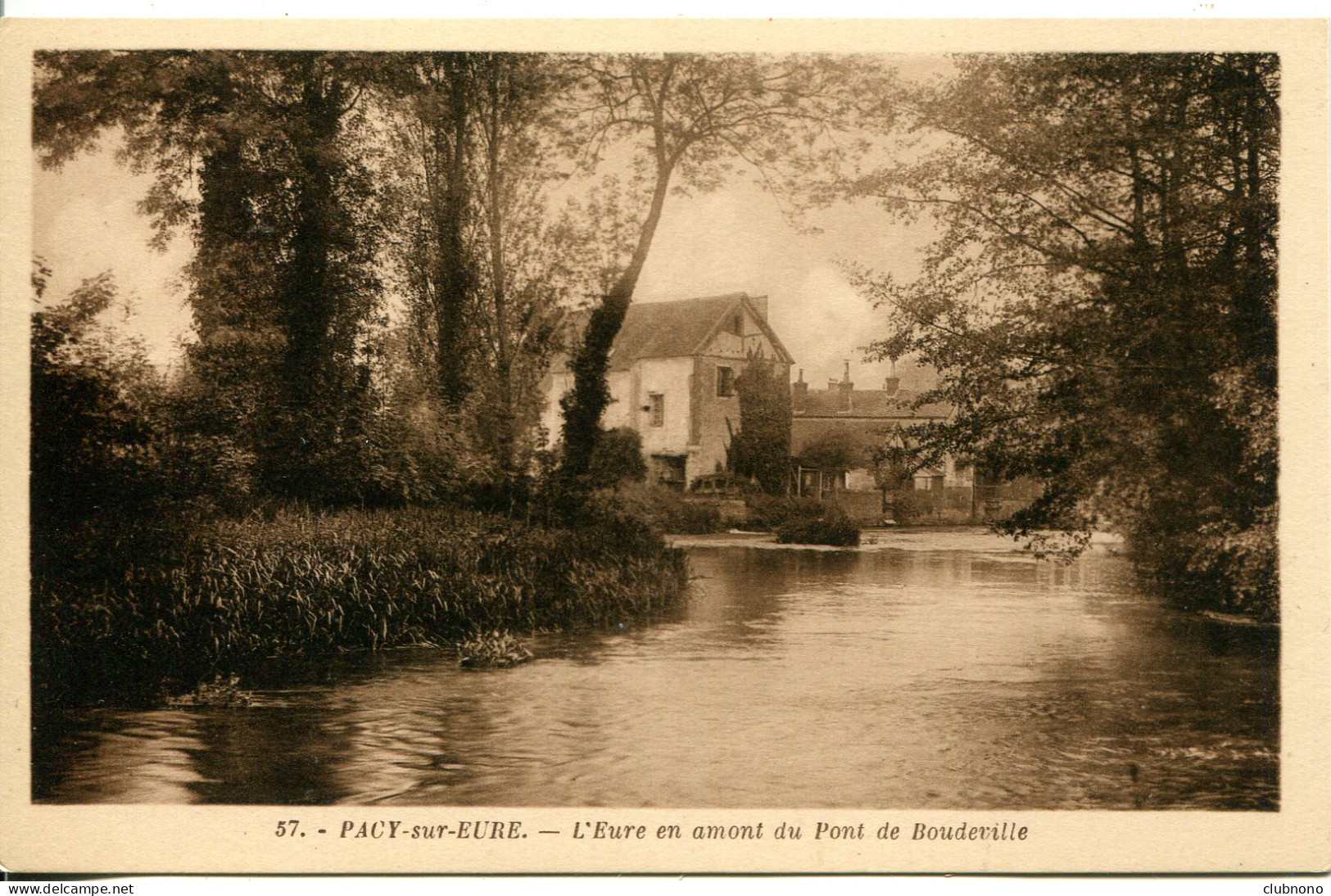 CPA - PACY-SUR-EURE - L'EURE EN AMONT DU PONT DE BOUDEVILLE (IMPECCABLE) - Pacy-sur-Eure