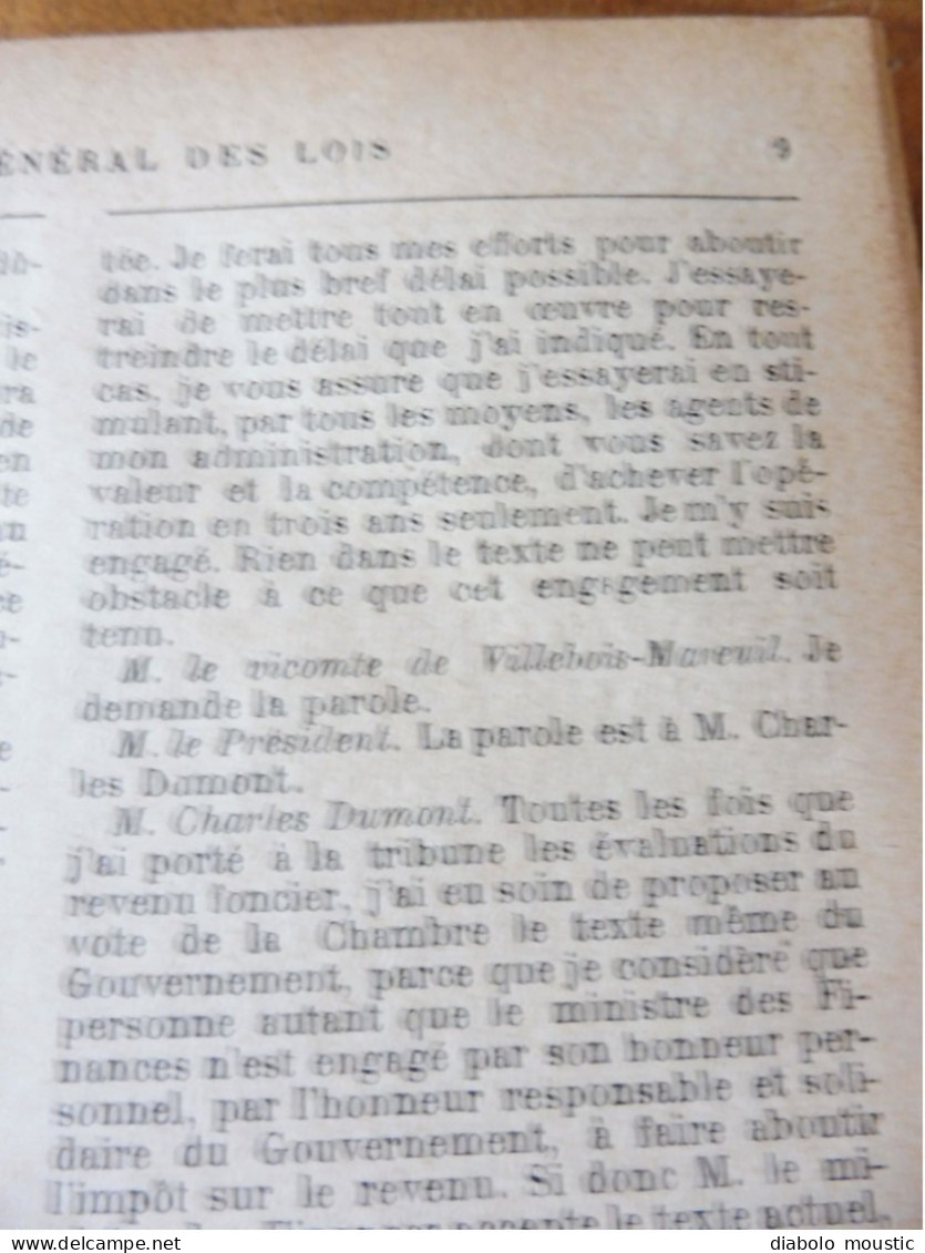 1906  RECUEIL des LOIS : Discours violent entre Poincaré les députés (importante retranscription ) ;   Etc ; Etc